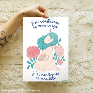 Mantras and 5 illustrations to accompany birth/Digital/Childbirth, pregnancy, doula, midwife, positive affirmation, poster