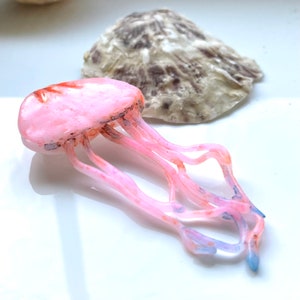 Handmade pink jellyfish brooch/gift for her/him