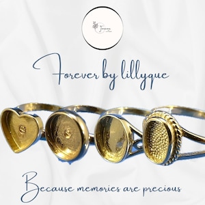 Personalised cremation ring in 9ct gold/memorial jewellery ashes jewellery/cremation jewellery/pet loss/human loss/hair preservation ring
