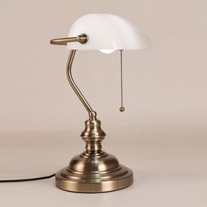 White Jade Banker Desk Lamp zdjęcie 1