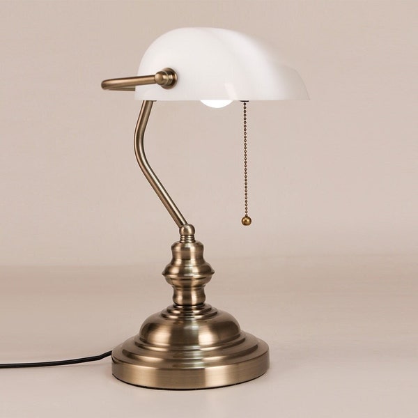 White Jade - Banker Desk Lamp