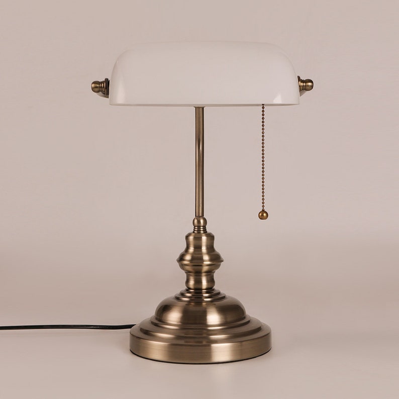 White Jade Banker Desk Lamp zdjęcie 6