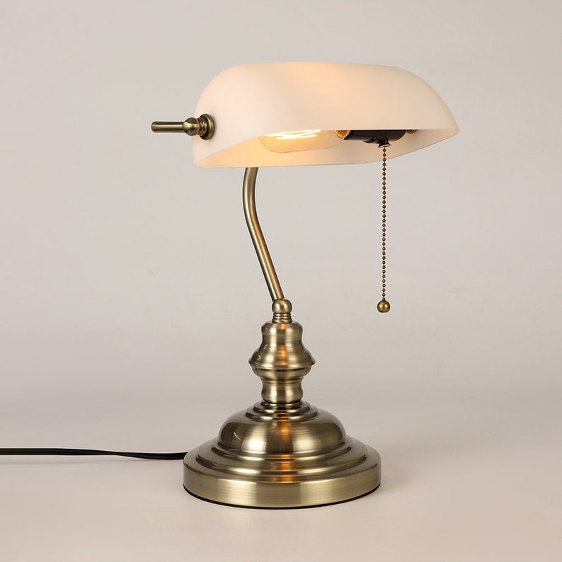 White Jade Banker Desk Lamp zdjęcie 10