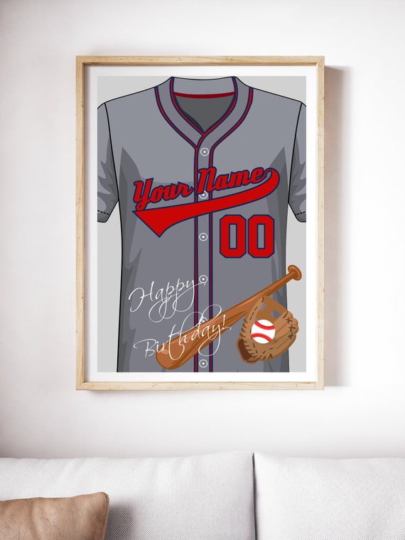 Atlanta Jersey Baseball Fan Poster. Personalisierte Baseball Etsy