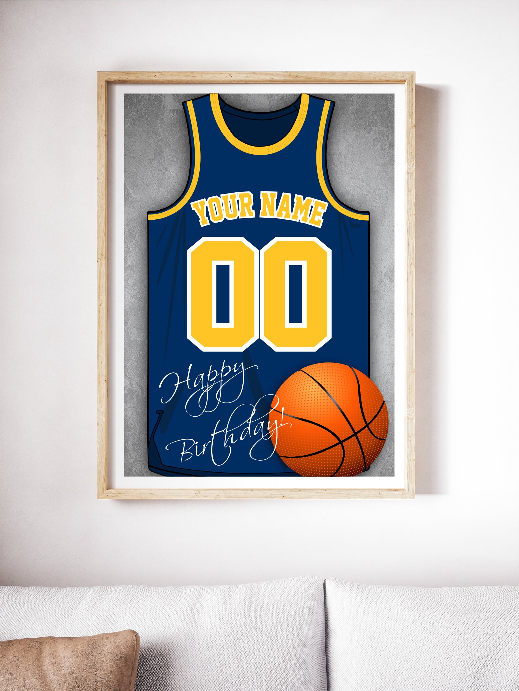 Indiana Jersey Basketball Fan Poster. Personalized Basketball Etsy