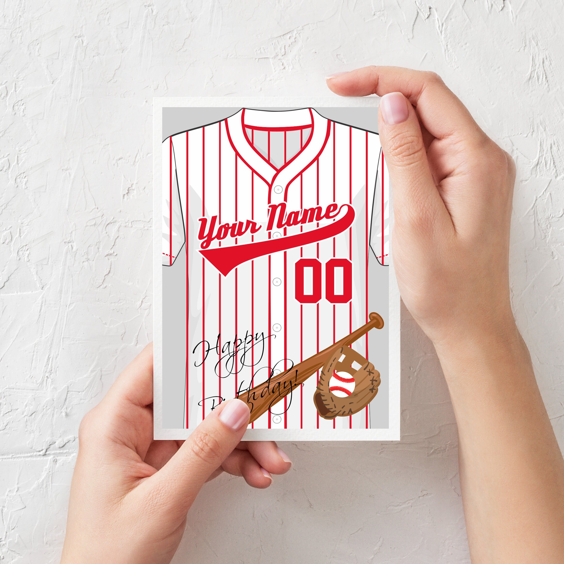 Baseball Card Philadelphia Fan Greeting Card Personalized Etsy
