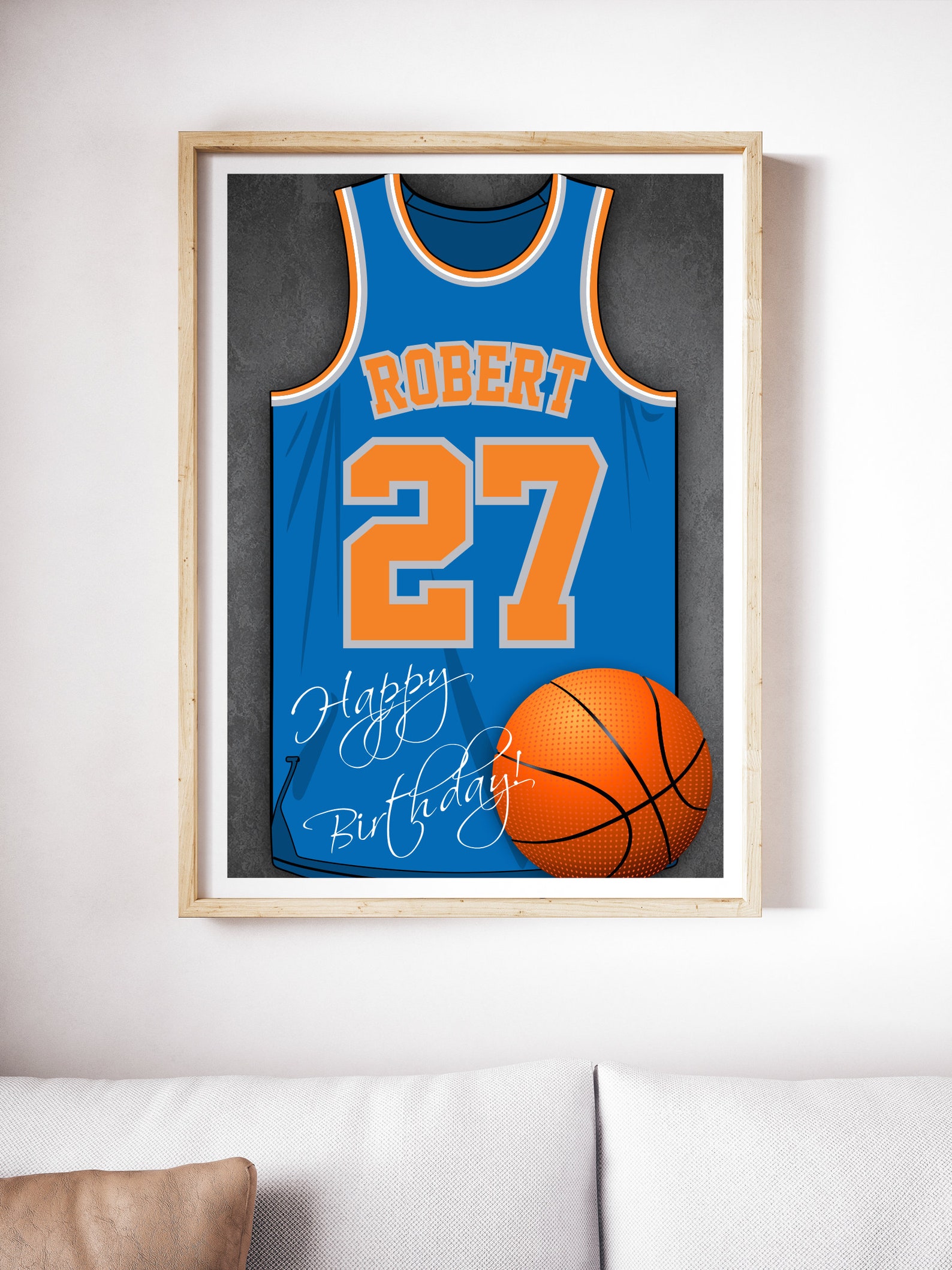 New York Jersey Basketball Fan Poster. Personalized Basketball Etsy