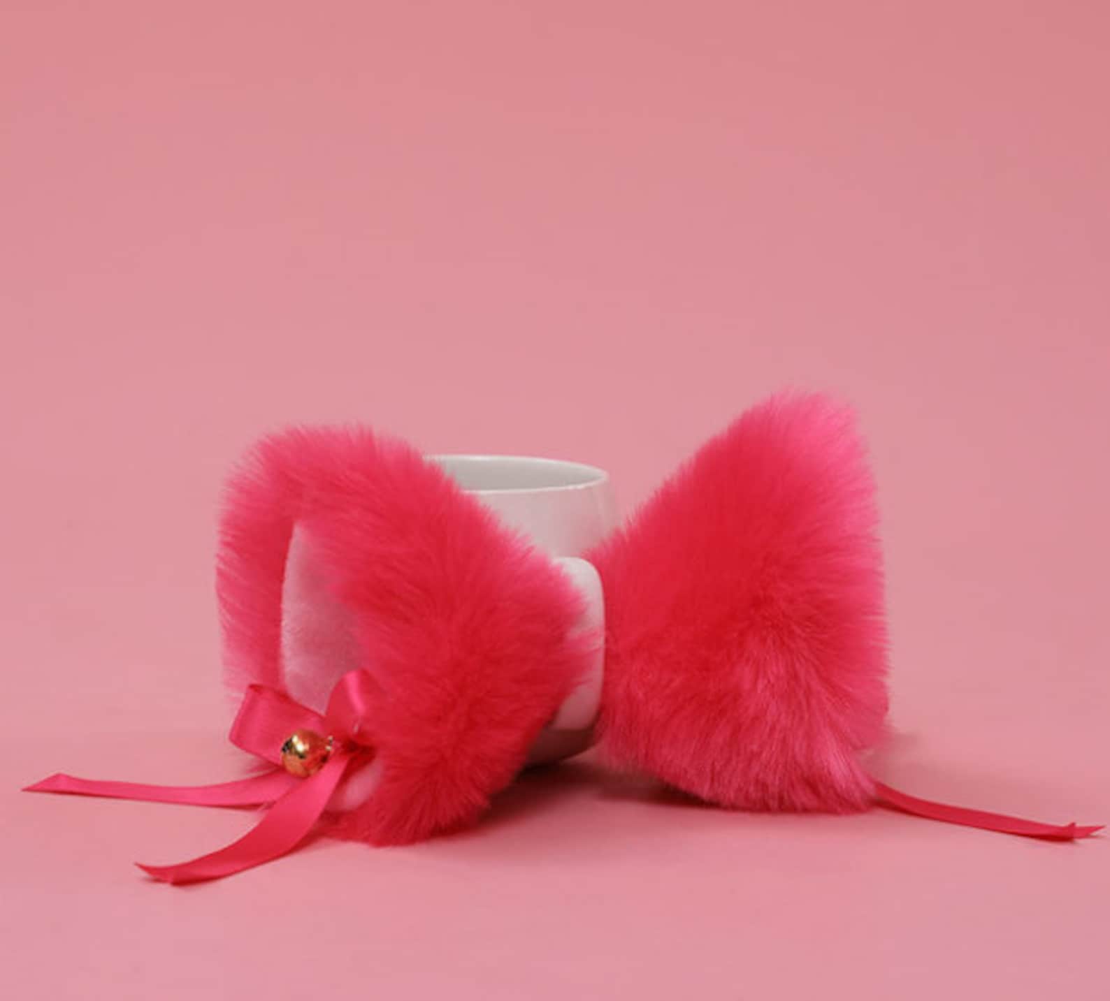 Rose Red Cat ear with bell headbandRealistic cat earsAnimal Etsy