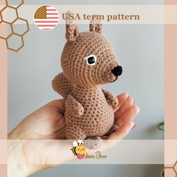 Pattern: Squirrel pattern, amigurumi squirrel, woodland crochet pattern, amigurumi animal