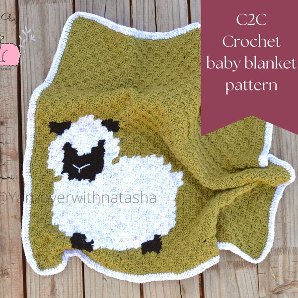 crochet baby blanket pattern, corner to corner pattern, c2c graphgan pattern,c2c crochet blanket pattern,c2c crochet afghan pattern, sheep