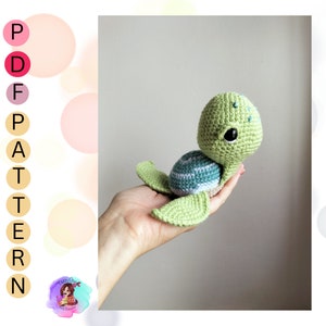 PATTERN for a Amigurumi sea turtle: Easy to follow crochet turtle pattern for beginners, US term crochet pattern for a amigurumi sea turtle image 6