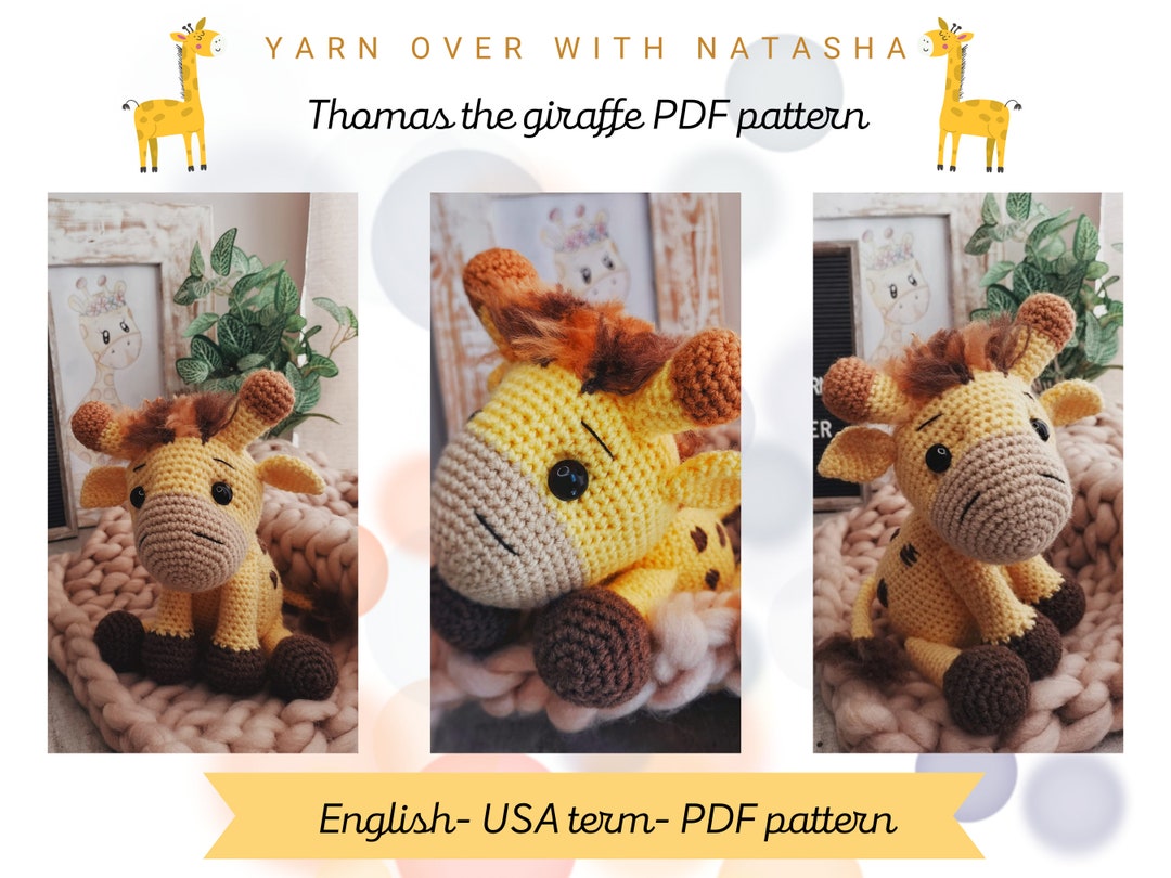 Crochet Giraffe Pattern, Crochet Safari Pattern, Crochet Giraffe