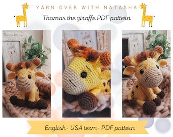 Crochet giraffe pattern, Crochet safari pattern, Crochet giraffe tutorial, amigurumi giraffe, cute crochet pattern