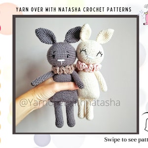 Crochet pattern for a bunny: Amigurumi bunny pattern, pattern for bunny, DIY toy pattern, crochet rabbit pattern, nursery décor image 1