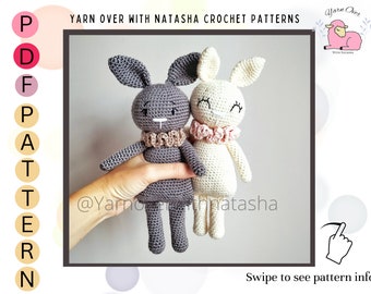 Crochet pattern for a bunny: Amigurumi bunny pattern, pattern for bunny, DIY toy pattern, crochet rabbit pattern, nursery décor