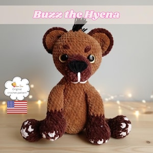 Patrón de ganchillo para Buzz la hiena / Peluche amigurumi / Patrón de costura fácil / Patrón de ganchillo de animales de safari / Sudáfrica