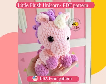 Crochet plush unicorn pattern, Small crochet pattern, Crochet toy unicorn PATTERN, Amigurumi Unicorn, Cute unicorn, crochet plush pattern,