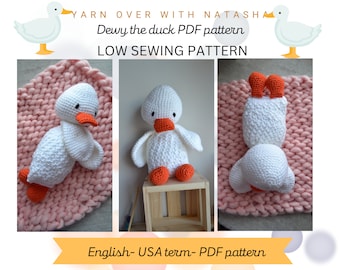 Crochet pattern for snuggler Duck - Low Sewing Pattern - Easy-to-Make Plush Toy duck Pattern for Beginners"