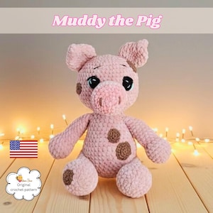 PATTERN for a amigurumi pig: Easy crochet pig pattern for beginners, US term crochet pattern for a amigurumi pig pattern