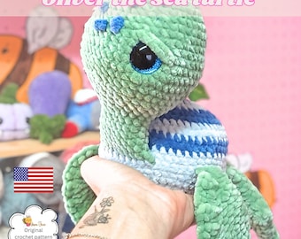 PATTERN for a Amigurumi sea turtle: Easy to follow crochet turtle pattern for beginners, US term crochet pattern for a amigurumi sea turtle