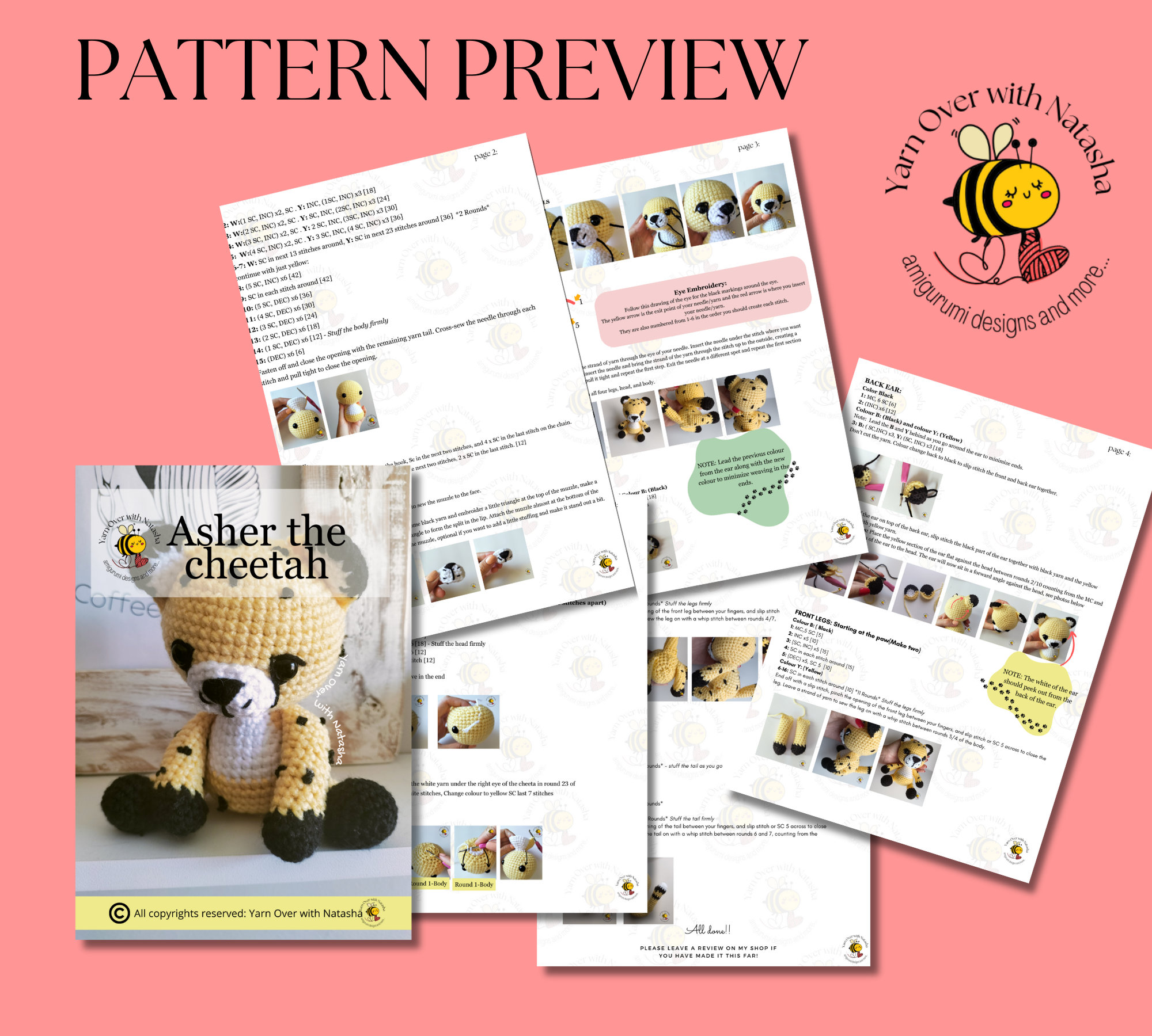 35 Endangered Animal Crochet: Leopard Crochet Patterns 35 Cheetah amigurumi crochet