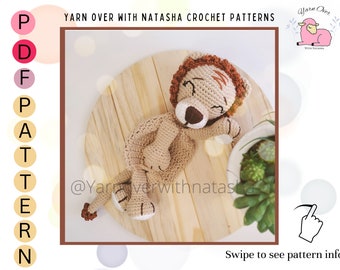 Pattern for crochet lion lovey: Lion comforter pattern, DIY crochet lion lovey blanket pattern for baby shower
