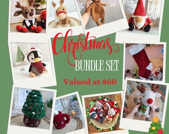Amigurumi Weihnachtsbundpackung, Amigurumi Weihnachtsmuster, Gemustert für Weihnachten