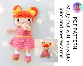 amigurumi doll pattern, crochet doll pattern, Molly the doll crochet pattern,doll amigurumi pattern, DIY crochet doll pattern, DIY gift
