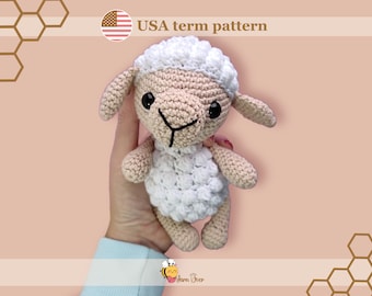 Sheep amigurumi crochet pattern, Farm Pattern - Amigurumi sheep Pattern, PDF crochet pattern for small sheep plush toy