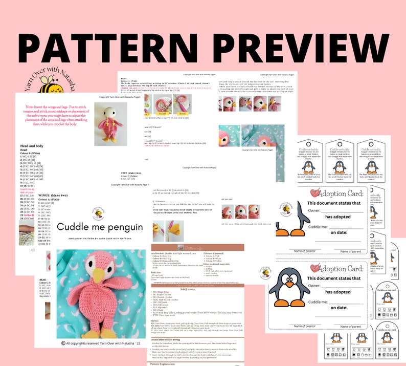 Crochet penguin snuggler/ crochet cuddler pattern/ amigurumi penguin/ gift for baby/ DIY crochet pattern image 2