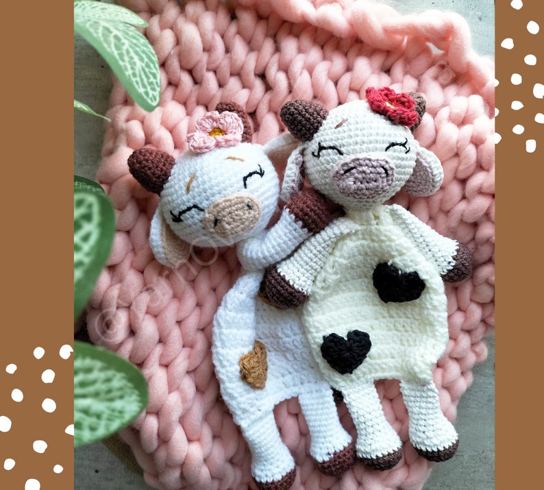 Crochet Cow Lovey Pattern Cow Snuggler Pattern Cow Pattern Etsy
