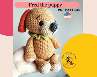 Häkelanleitung für Hunde, amigurumi stofftier nähen, niedriger Schnittmuster, amigurumi welpe, Süßer welpe häkeln, Easy DIY häkeln Hund