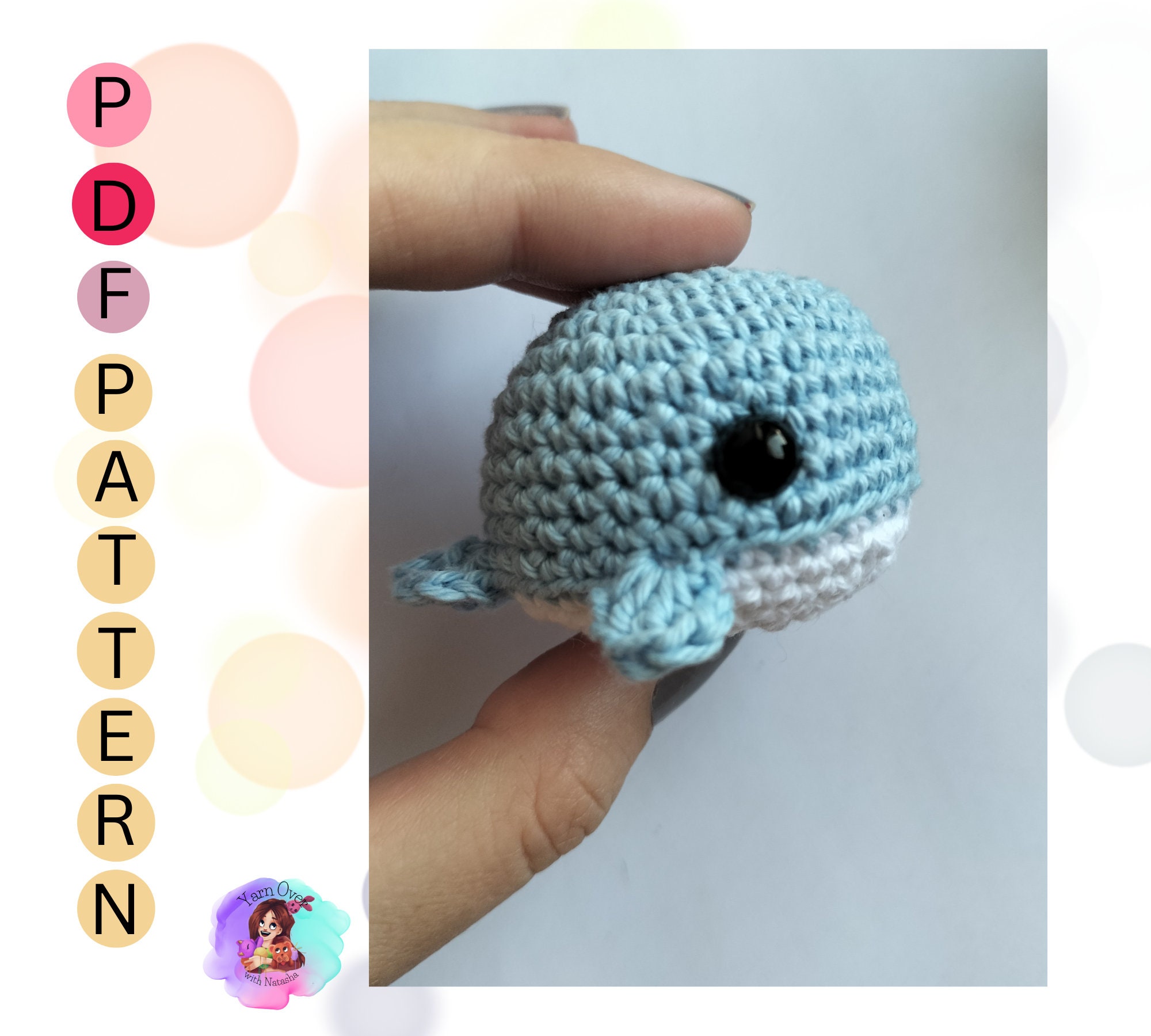Poupée Baleine Au Crochet Avec Porte-Clés - Cadeau Émotionnel Positif - Soutien, Encouragement - Fait Main, Laine Douce - Pour Amis, Famille, Collègues