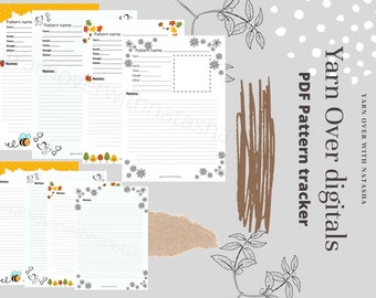 DIGITAL PRINT: pattern planner, pattern tracker, crochet / knitting bullet journal, digital print journal, crochet journal, knitting journal