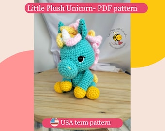 Cute unicorn amigurumi pattern-  baby shower gift for baby in bloom