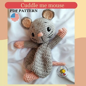 Security blanket crochet mouse pattern, Easy toy mouse plush security blanket comforter, Crochet mouse lovey snuggler for baby, PDF Pattern