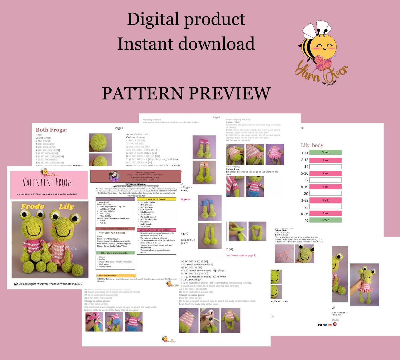 Froggy Crochet Pattern Frodo and Lily- Frog With Floppy Legs and Arms ...