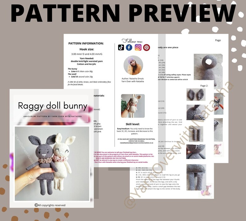 crochet bunny for easter, Easy to follow ragdoll pattern for a bunny. DIY bunny for vintage style nursery