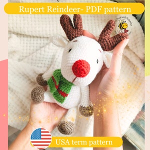 Reindeer crochet pattern, Christmas reindeer pattern, Amigurumi reindeer, crochet pattern for Reindeer