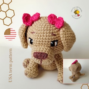 Cute crochet amigurumi dog pattern/ Labrador or Retriever/ Gift for dog lover