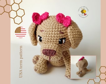 Cute crochet amigurumi dog pattern/ Labrador or Retriever/ Gift for dog lover