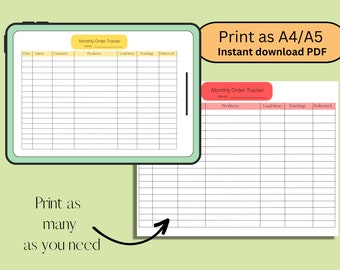 Printable Crochet tracker/ Handmade order tracker/ Digital planner/ Crochet tracking sheet