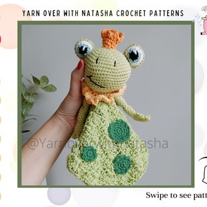 PATTERN for crochet  frog lovey: frog lovey pattern easy for beginners, DIY crochet frog lovey blanket pattern for baby shower