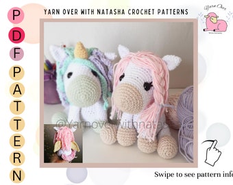 PATTERN for a amigurumi Unicorn/pony/Pegasus: 3in1 easy to follow crochet pattern for Unicorn, pony, and Pegasus, perfect DIY gift for girls