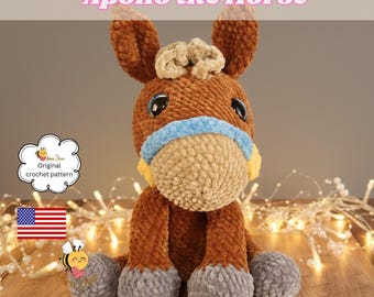 Crochet Horse Pattern, Amigurumi Horse, Cute Horse, Draft Horse, Easy to follow Horse Pattern, Horse with Tack Pattern