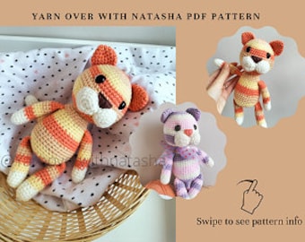 Patrón de gato a crochet: Patrón de amigurumi para reventar, patrón de gato a crochet, patrón en archivo PDF, patrón de gato amigurumi