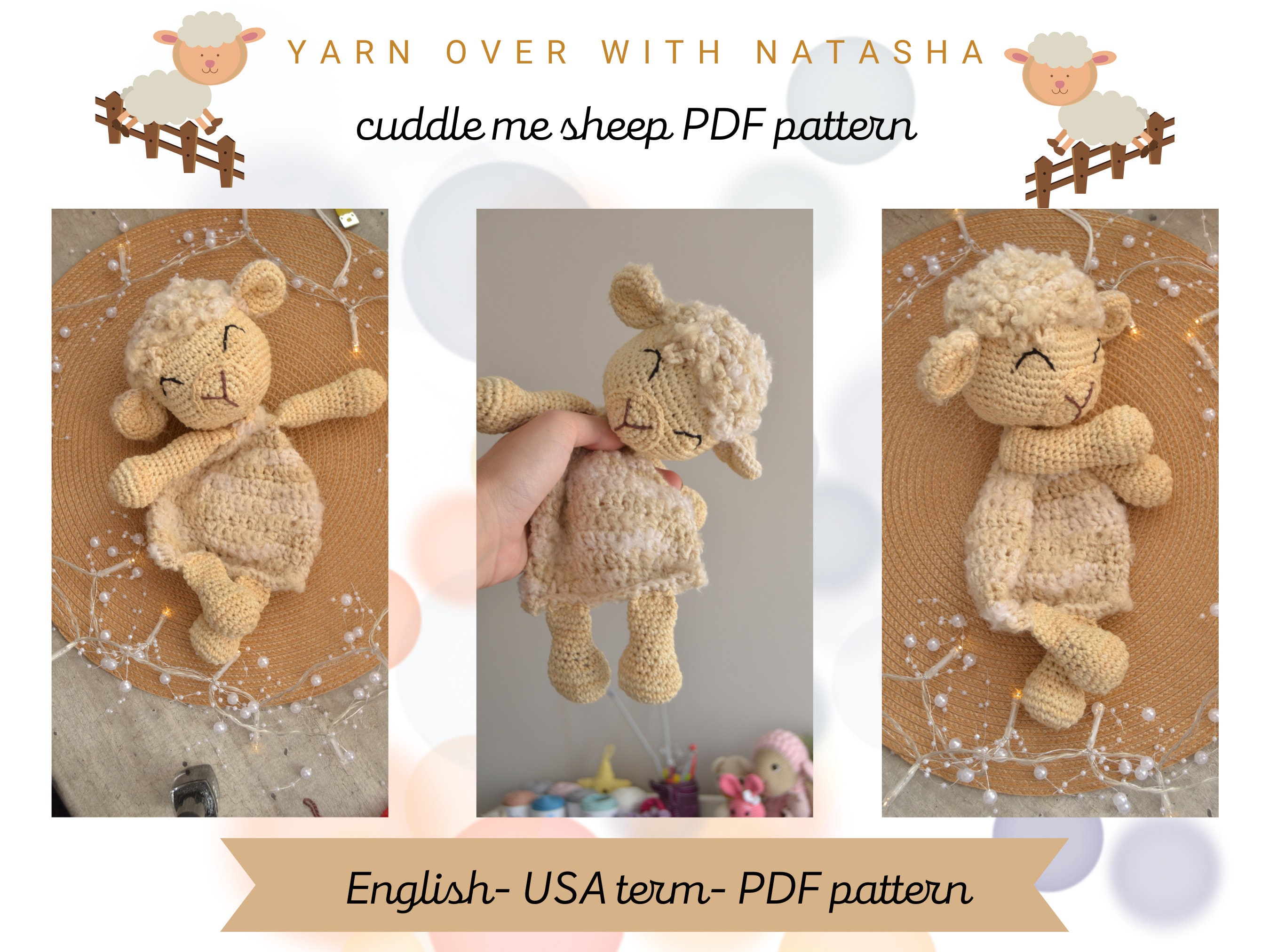 PATTERN for Crochet Sheep Lovey Lamb Lovey Pattern Easy picture