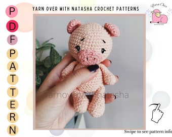 PATTERN for a small amigurumi pig: Easy crochet pig pattern for beginners, US term crochet pattern for a amigurumi pig pattern