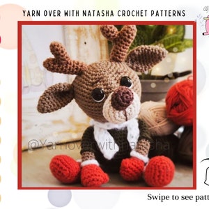 PATTERN for a reindeer: Reindeer plush pattern, easy-to-make reindeer pattern, DIY gift for baby, Cute Reindeer crochet pattern