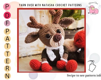 PATTERN for a reindeer: Reindeer plush pattern, easy-to-make reindeer pattern, DIY gift for baby, Cute Reindeer crochet pattern